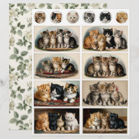 Vintage Style Kätzchen Ephemera Fussy Cuts
