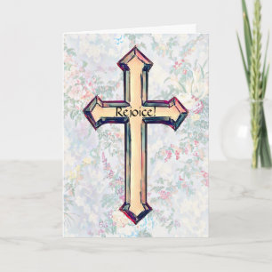 Vintage Style Kreuz Glaube Ostern Karte Schriftste