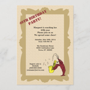 Vintage Style Langust-Fleur-de-Lis-Geburtstag Einladung