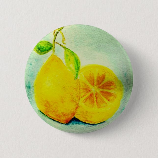 Vintage Style Lemons Button (Vorderseite)