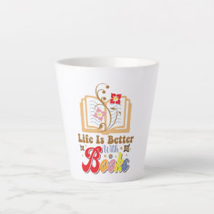 Vintage-Style-Lese- und Bibliotheksgrafik Milchtasse