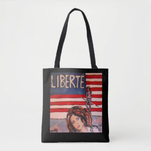 Vintage Style Liberté-Porträt mit amerikanischer F