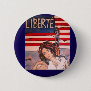 Vintage Style Liberté-Porträt mit amerikanischer F Button