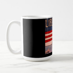 Vintage Style Liberté-Porträt mit amerikanischer F Kaffeetasse