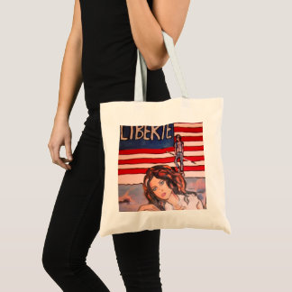 Vintage Style Liberté-Porträt mit amerikanischer F Tragetasche