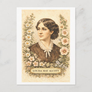 Vintage-Style Louisa May Alcott Autorin Postkarte