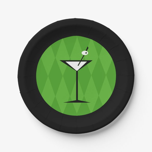 {Vintage Style} Martini Pappteller (Vorderseite)