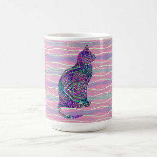 Vintage Style Muster Katze Tasse Kaffeetasse