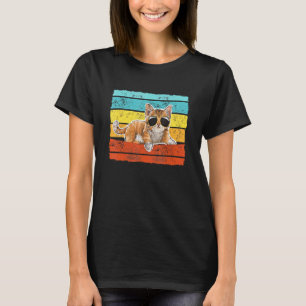 Vintage Style Orange Katzen Sonnenbrille Haustier T-Shirt