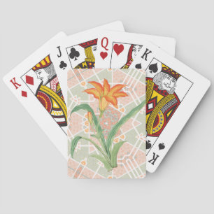 Vintage Style Orange Lilien-Blumen-Spielkarten Spielkarten