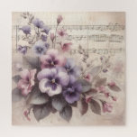 Vintage Style Pansies Floral Square Puzzle 676 pcs<br><div class="desc">Enjoy peaceful puzzle time with this beautiful 676-piece square jigsaw puzzle featuring a vintage-style floral design of soft purple pansies overlaid on delicate sheet music. Perfect for flower lovers,  music enthusiasts,  and fans of romantic,  nostalgic aesthetics. A calming and elegant challenge for quiet evenings or as a thoughtful gift.</div>