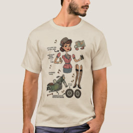 Vintage Style Papierpuppen-Kit Abenteuer T-Shirt