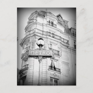 Vintage Style Paris Postkarte, Metro Schild Postkarte