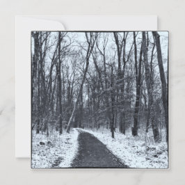 Vintage Style Photo Hiking Trail in Winter Mitteilungskarte