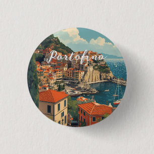 Vintage Style Portofino Genova Italien Button