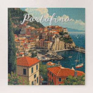 Vintage Style Portofino Genova Italien Puzzle