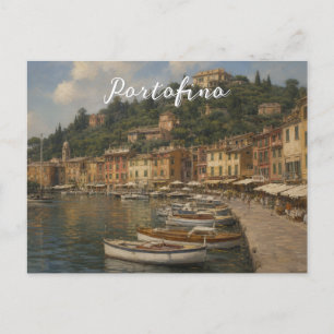 Vintage Style Portofino Genua Italien Feiertagspostkarte