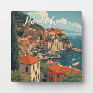 Vintage Style Portofino Genua Italien Fotoplatte