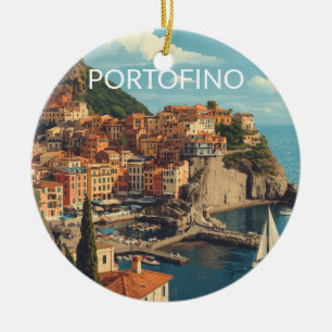Vintage Style Portofino Genua Italien Keramik Ornament