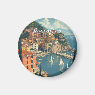 Vintage Style Portofino Genua Italien Magnet
