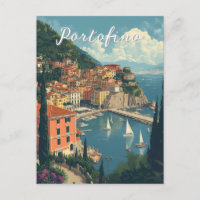 Vintage Style Portofino Genua Italien