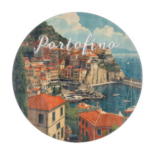 Vintage Style Portofino Genua Italien Schneidebrett