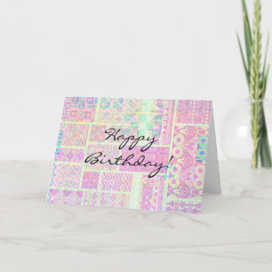 Vintage-Style-Quiltblock Geburtstagskarte Karte