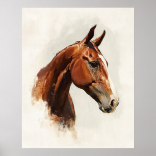 Vintage Style Reitpferd Ölmalerei Poster