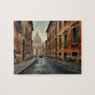 Vintage Style Rom Italienische Reise Wasserfarbe Puzzle