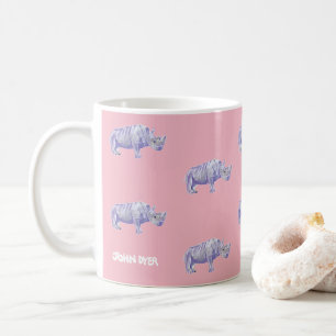 Vintage Style rosa Rhino-Tasse von John Dyer Kaffeetasse