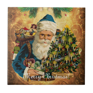 Vintage Style Sankt Nikolaus (Weihnachtsmann) Weih Fliese