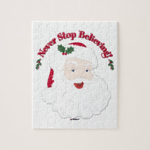 Vintage Style Santa Hör niemals auf zu glauben Puzzle