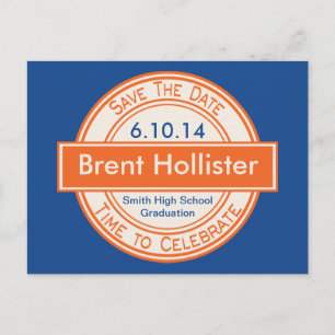 Vintage-Style-Schilder Save The Date Abschluss Ankündigungspostkarte