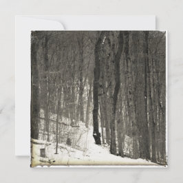 Vintage Style Snowy Forest Mitteilungskarte