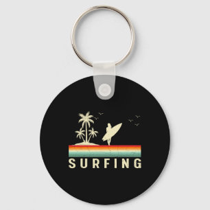 Vintage Style Surfen Surfbrett Surfen Mädchen Stra Schlüsselanhänger