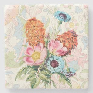 Vintage Style Süßer Blumenstrauß Steinuntersetzer