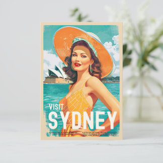 Vintage Style Sydney Reisekarte