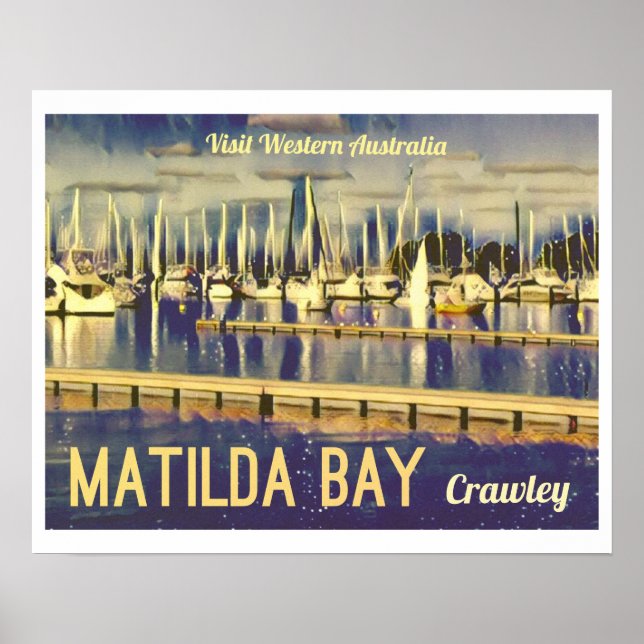 Vintage-style Travel Poster Matilda Bay (Vorne)