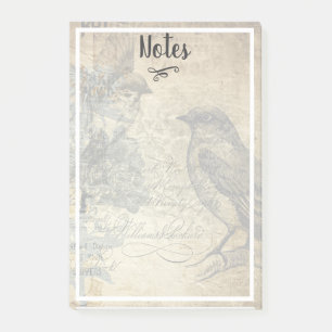 Vintage-Style-Vogelillustration Post-it Klebezettel