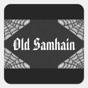 Vintage Style Web Old Samhain Hexenmeister Pagan Quadratischer Aufkleber