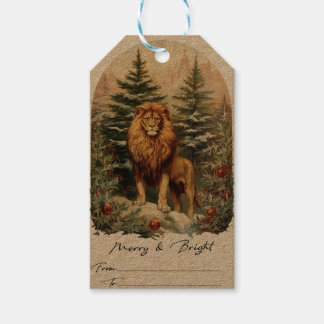 Vintage Style Weihnachtslöwe Geschenkanhänger
