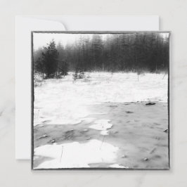 Vintage Style Winter Photo Frozen Bog Mitteilungskarte