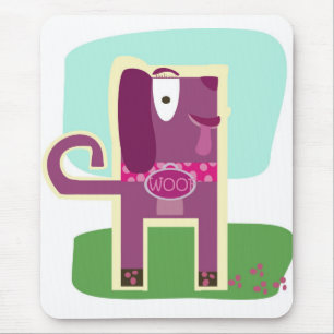 Vintage Style Woof Hündin Mousepad