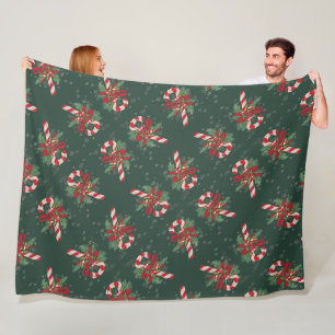 Vintage-Style Zuckerrohr-Weihnachtsmann im Stockfo Fleecedecke