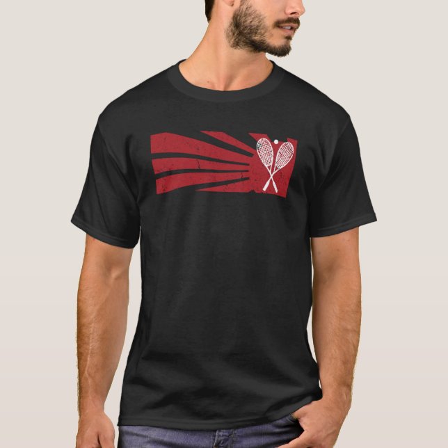 Vintage Styleske-Squash-Schläger T-Shirt (Vorderseite)