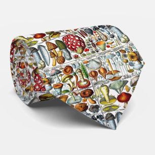 Vintage Stylized Mushrooms Fungi DIY Color BG Krawatte
