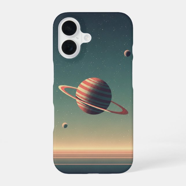 Vintage Stylized Planet iPhone 16 Hülle (Rückseite)