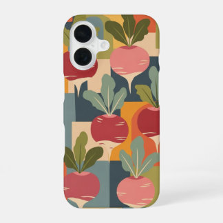 Vintage Stylized Radish Pattern iPhone 16 Hülle
