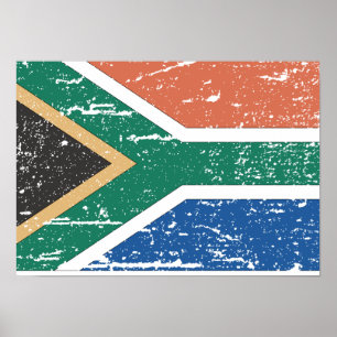 Vintage Südafrika-Flagge Poster