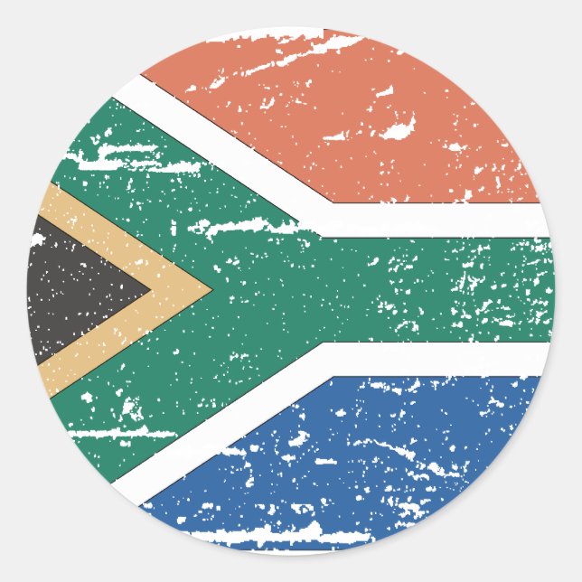 Vintage Südafrika-Flagge Runder Aufkleber (Vorderseite)